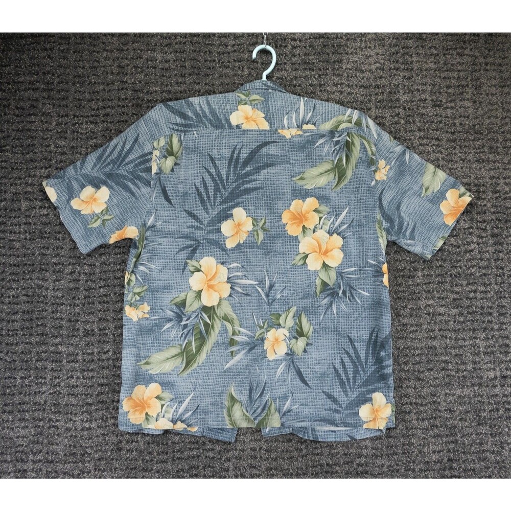 Tommy Bahama Shirt Mens XLX Blue Floral Print Silk Short Sleeve Beach Hawaiian - Picture 10 of 10